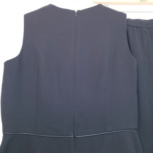 D Morgan 2 Piece Black Suit Set Skirt & Sleeveless Top Floral Embellished Sz 16 - Picture 4 of 7